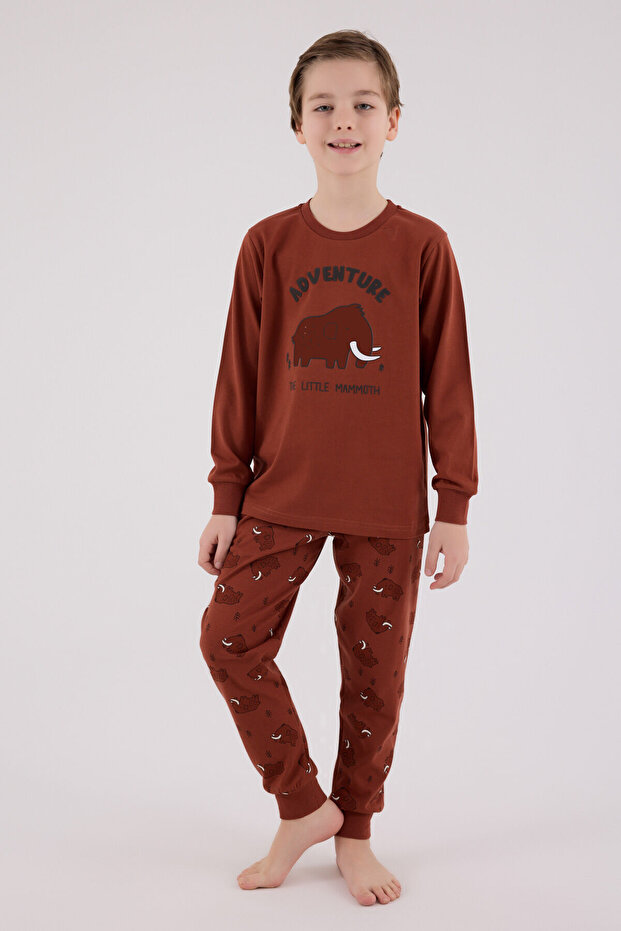 Boy's Orange Pajama Set - 2