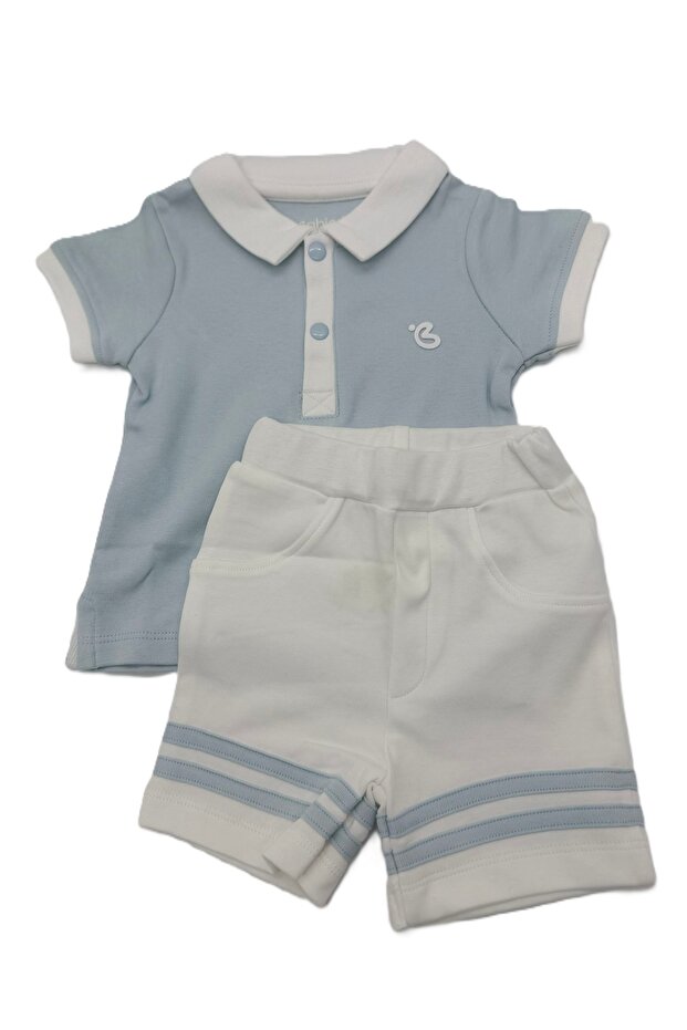 Baby Clothing Cotton 2-Piece Set, Short Sleeve Polo T-Shirt and Shorts, Casual Outfit