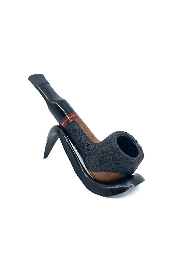 İşlemeli El Yapımı Gül Kökü (Briar) Mini Pipo 9mm Filtreli - Model No: 3 - 4