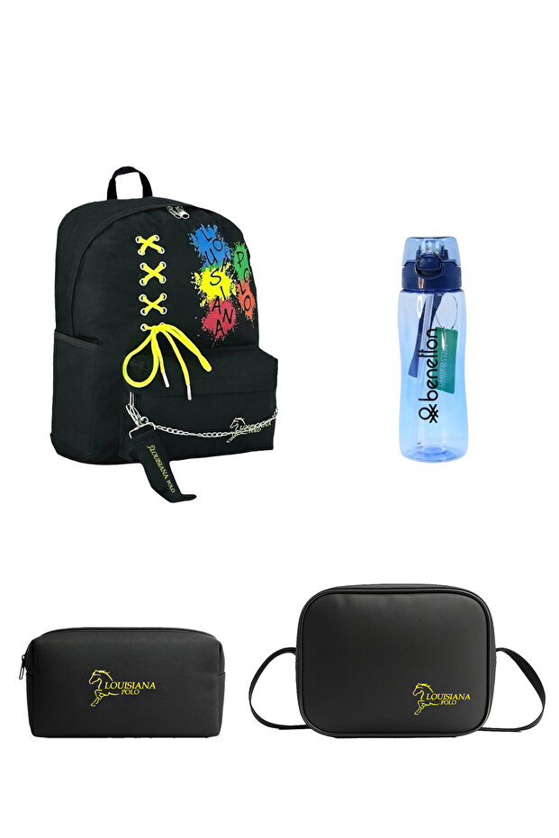 School Set – Bag + Thermal Nutrition + Pen Holder + Blue Flask Multicolor 1141