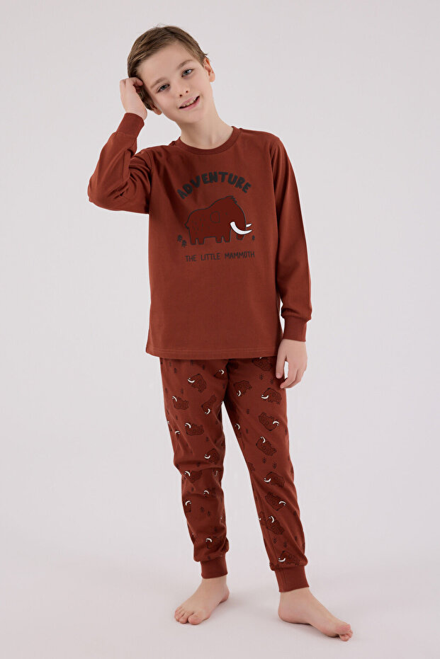 Boy's Orange Pajama Set - 3