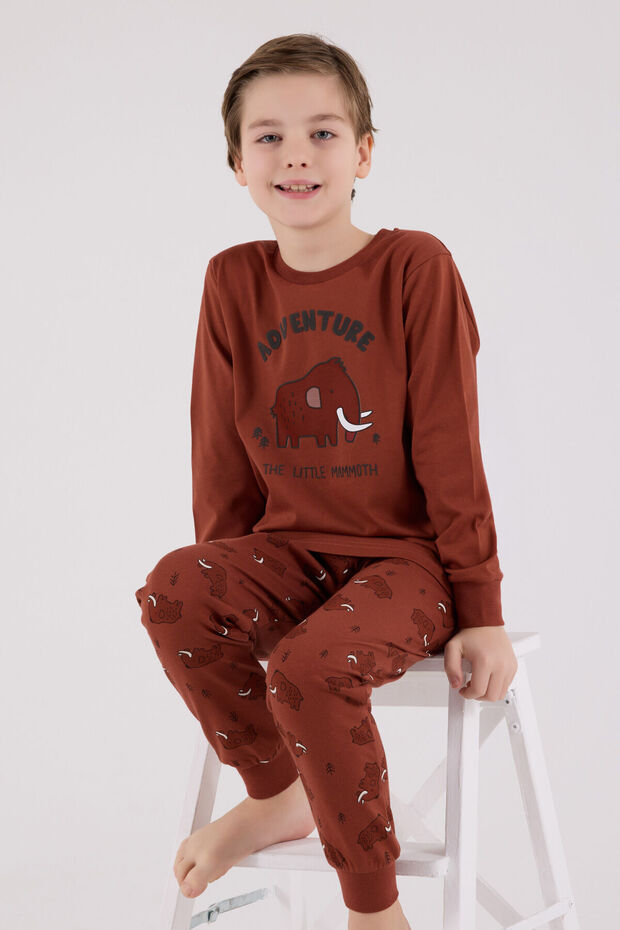 Boy's Orange Pajama Set - 1