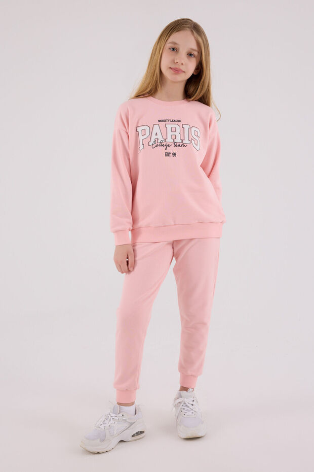 Kız Çocuk Pembe Eşofman Takımı - 3