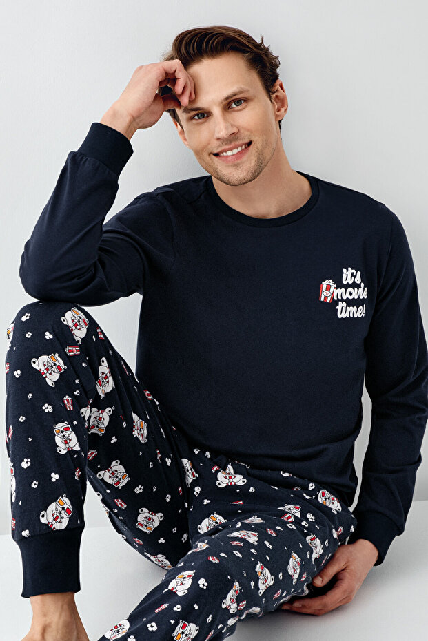 Erkek Lacivert Pijama Takımı - 3