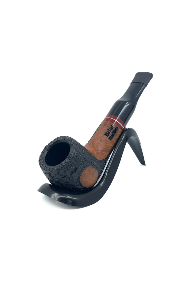 İşlemeli El Yapımı Gül Kökü (Briar) Mini Pipo 9mm Filtreli - Model No: 3 - 2