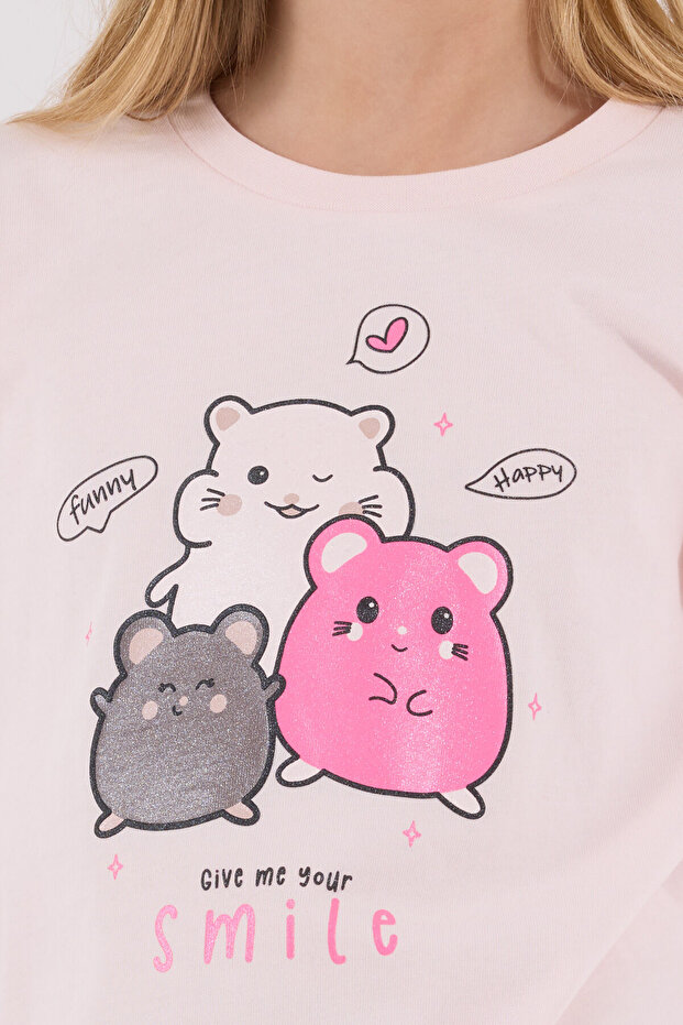 Devojčin roze pidžama set - 6