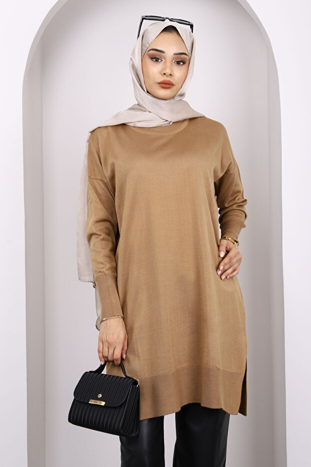 Bisküvi Merserize Salaş Triko Tunik - 1