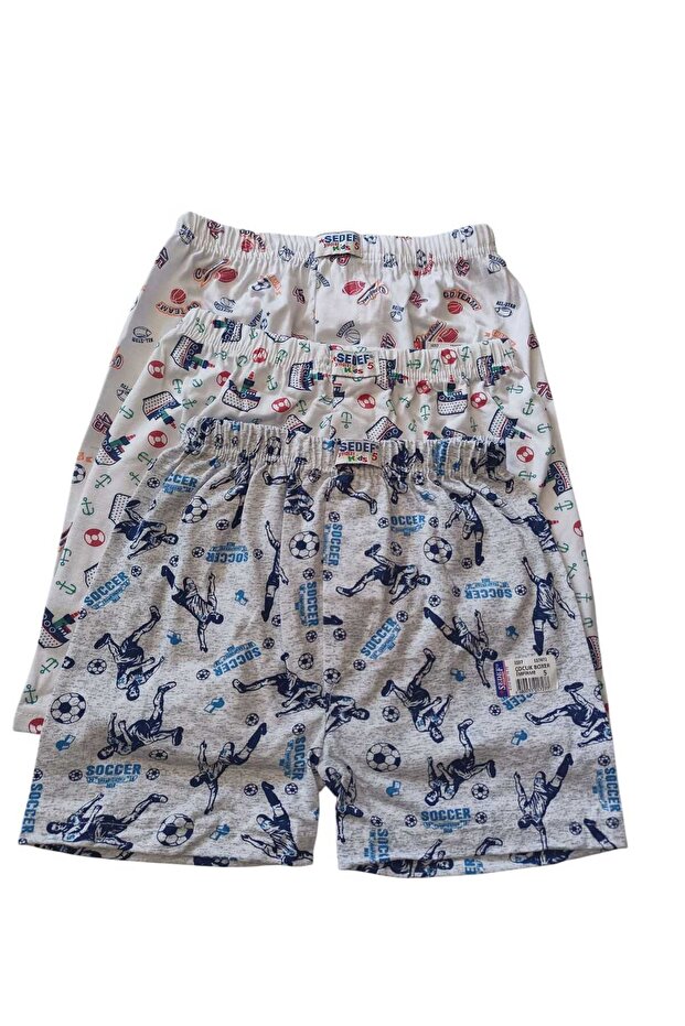 3-Piece Patterned Boy's Flexible Boxer - 2