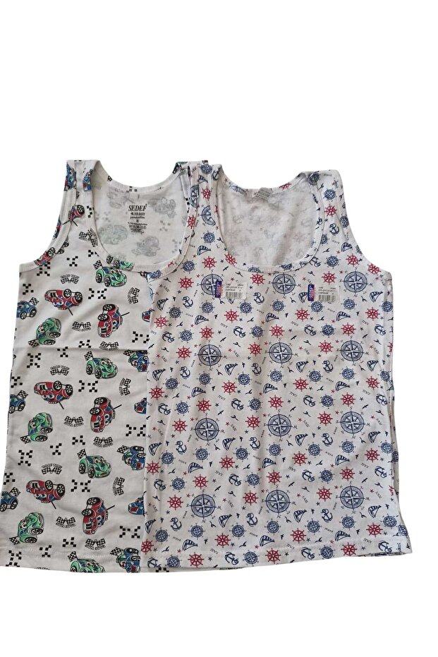 قميص داخلي مرن منقوش للأولاد مكون من 3 قطع - 1