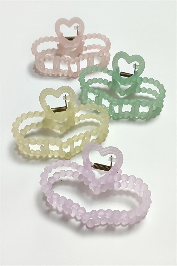 مشبك ملون على شكل قلب 9 سم - 1