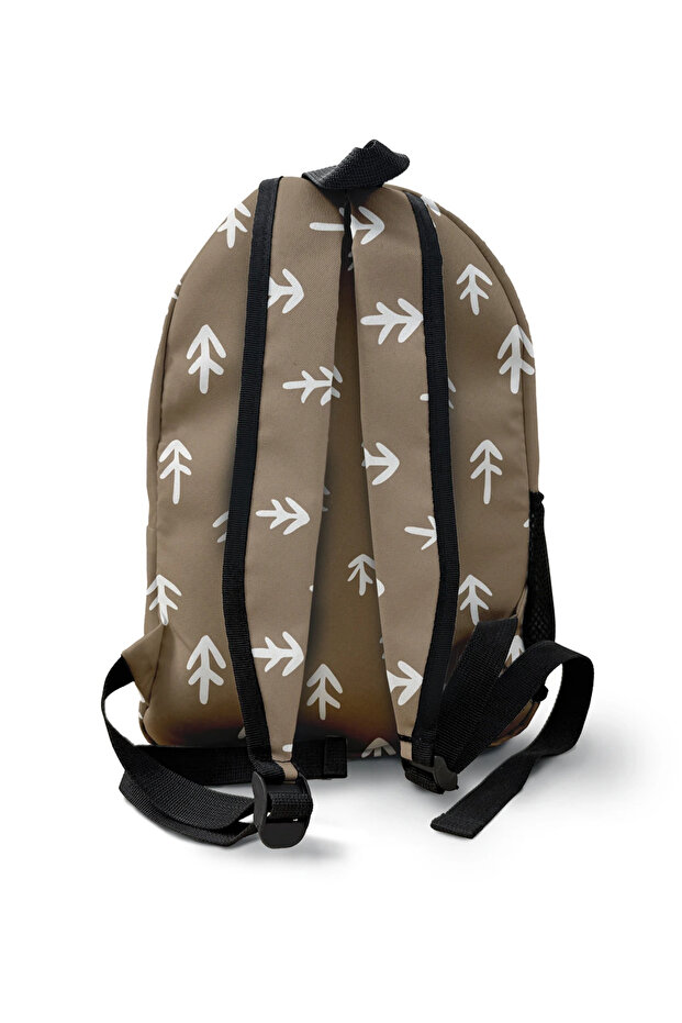 Coffee-Colored Arrow Patterned Backpack - 2