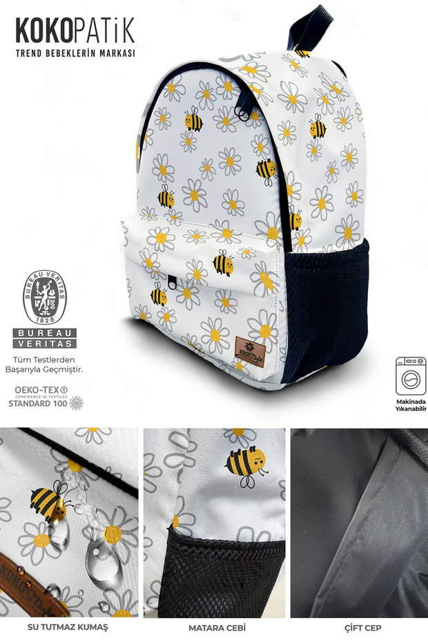 Daisy Patterned Backpack - 3