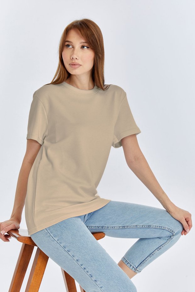 Women's Modal Fabric Regular Premium (Bol Kalip)Basic T-Shirt Vibrant Non-Fading Color Silky Touch T-Shirt