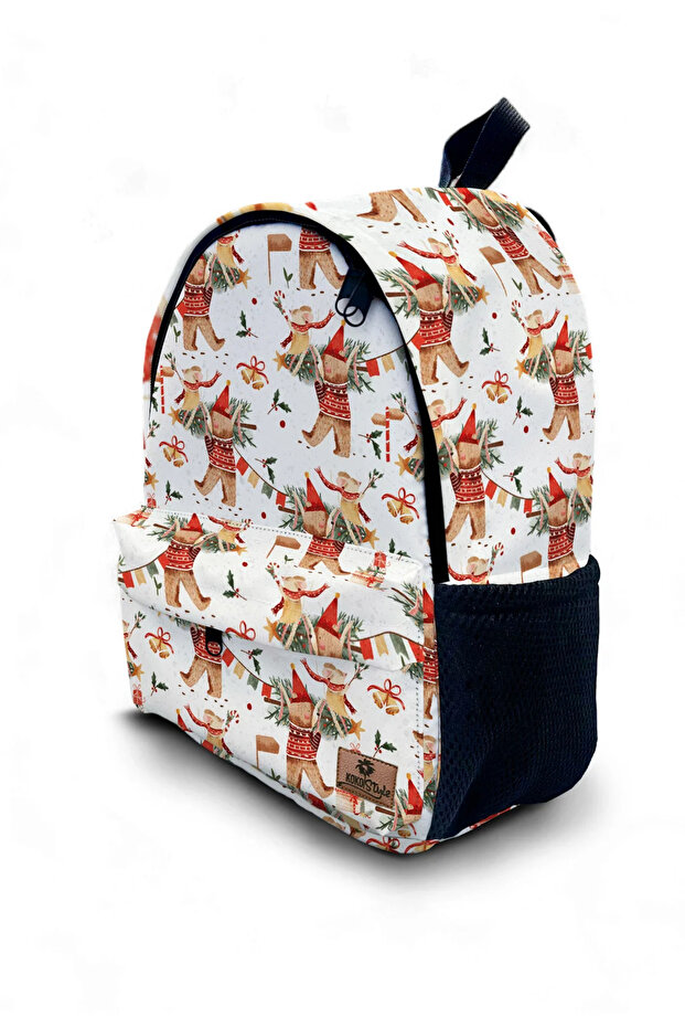 Christmas Bear Feast Patterned Backpack - 1