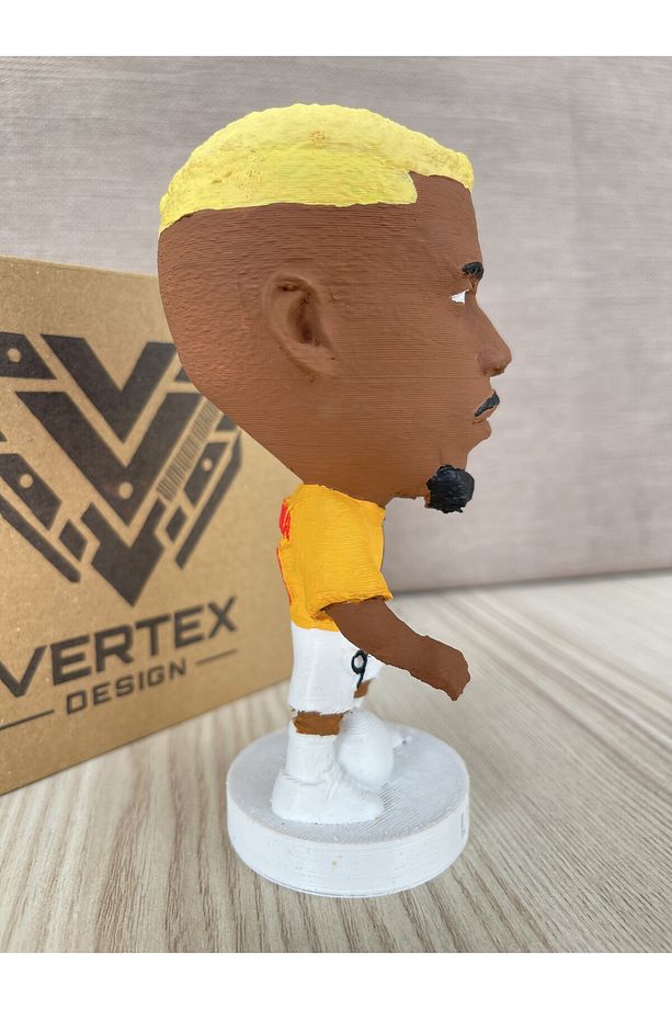 Lemina Gẩlẩtẩsẩrẩy 3d Futbolcu Taraftar Biblo Figür Erkek Hediyelik Oyuncak Sarı Kırmızı Aslan - 3