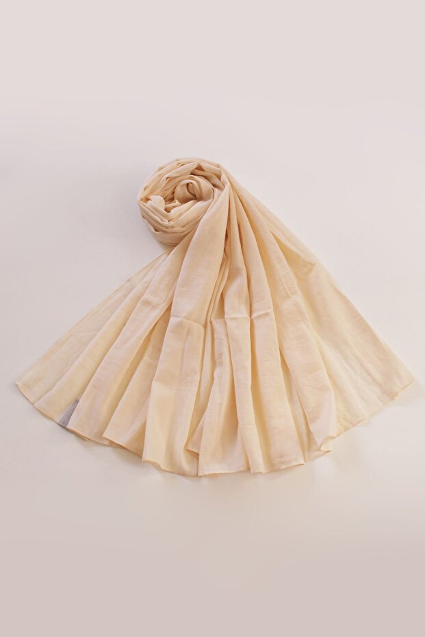 Pamuk Kraş Şal Vanilya - 1