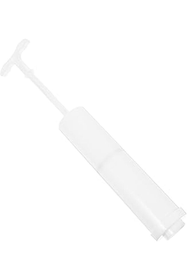 Manual Hand Pump for Vacuum Bags – Compact Air Deflation Pump for Clothing & Closet Storage (White)