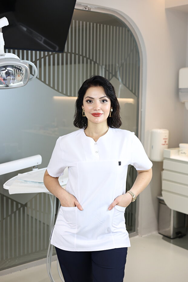 Alpaka Kumaş Beyaz Doktor/Hemşire Forması Tek Üst - 1