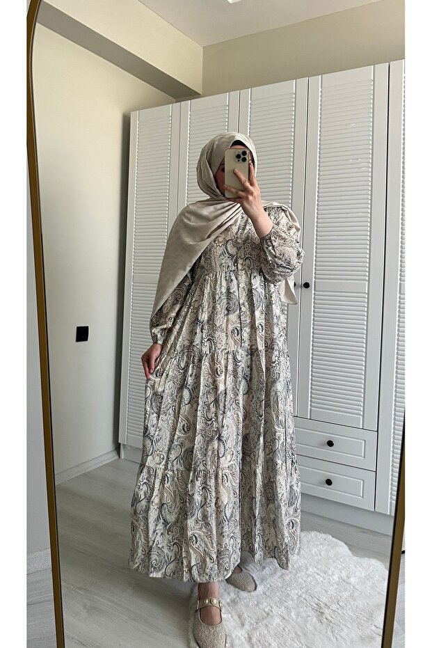 Desenli Mango Elbise - 3