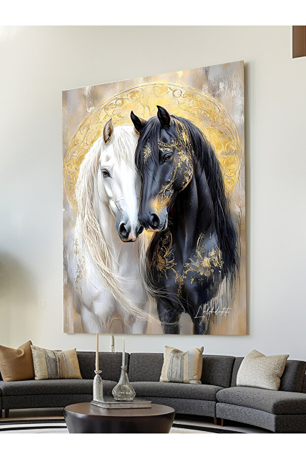 İKİLİ AT KANVAS TABLO - 2