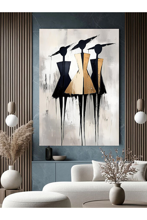 3 LÜ KADIN KANVAS TABLO - 3