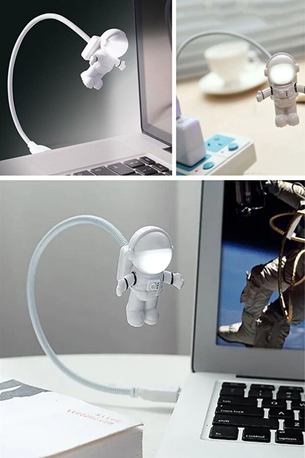 ® USB Astronot Gece Lambası, Masa Lambası, Kitap Okuma Lambası Işığı - 5