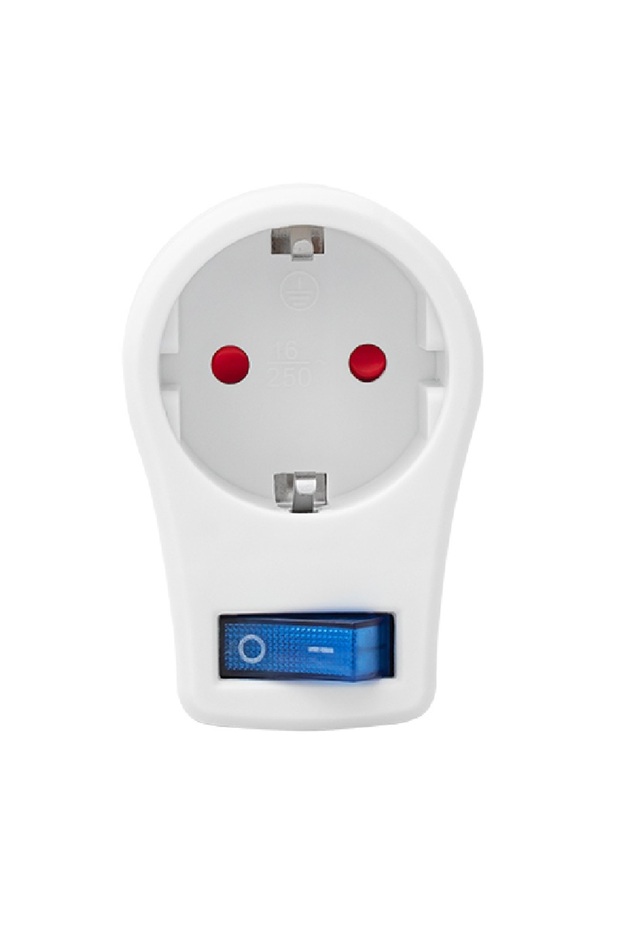 Single Surge Protected Wireless Socket Outlet Child Protection 2500W 10A with On/Off Switch - 2