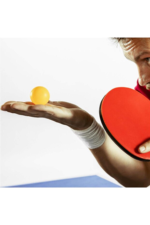 Set of 2 ping pong paddles, with 3 balls, 25x15cm, black with red - 7