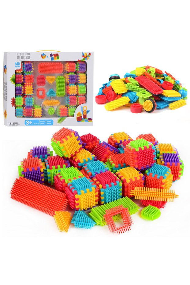 140 Piece "ISP Blocks" Spike Construction Set, Motor Development and Intelligence for Children, Non