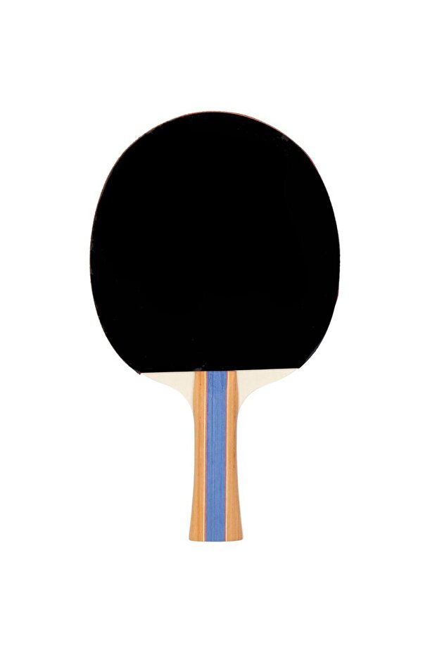 Set of 2 ping pong paddles, with 3 balls, 25x15cm, black with red - 4