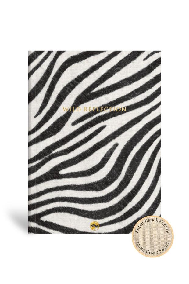 دفتر ملاحظات مسطر بغلاف كتان زيبرا 17x24