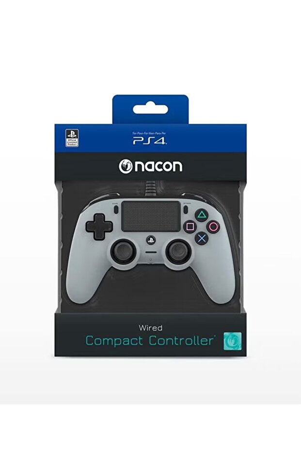 Official Licensed Wired Compact PS4 Controller – Grey - 4