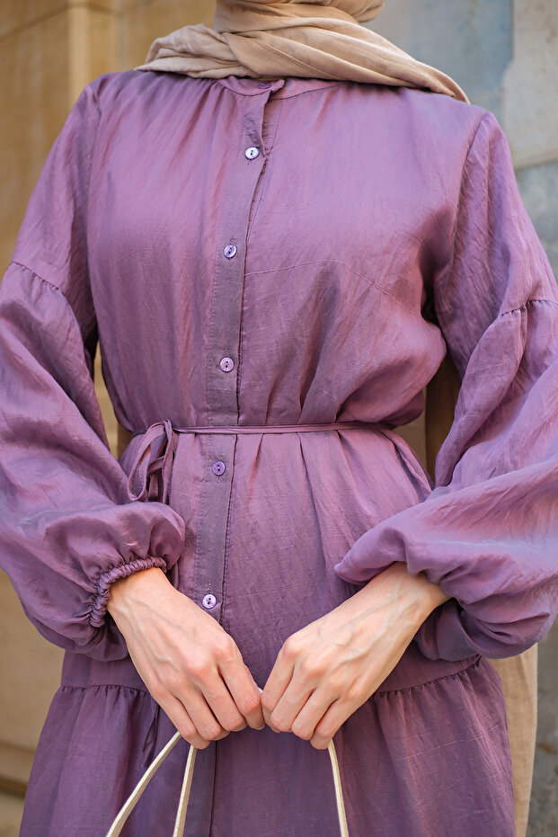 Rochie de damă din tul căptușit Prune - 5