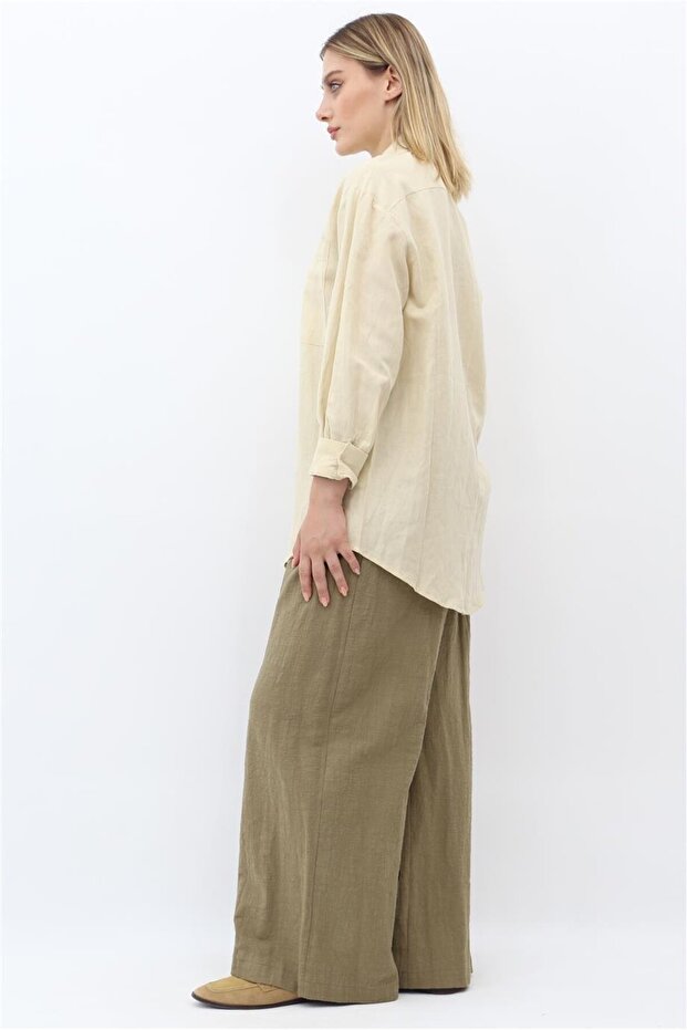 Çift Cepli Gömlek - Taş - 5