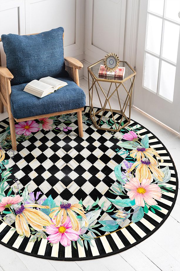 Mackenzie Modern Halı, Makinede Yıkanabilir Kaymaz Taban, İnce Salon Halısı, Mutfak Halısı ve Yolluk - 2