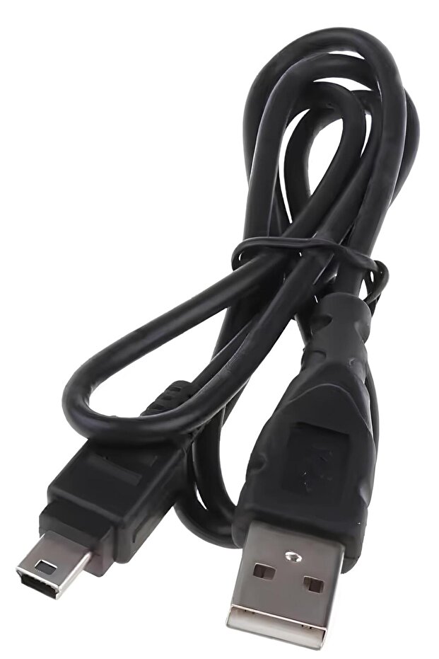 Mini USB 5 Pin Kablo 🔌 1.5 Metre Data Şarj Kablosu USB to Mini B – Siyah - 4