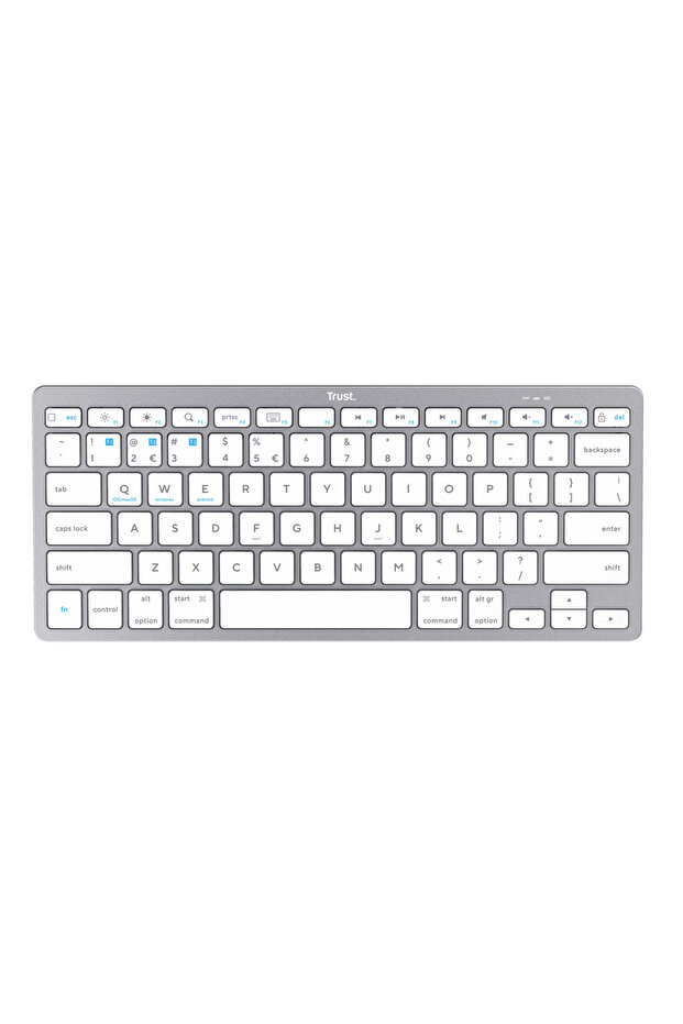 Keyboard, Trust, Bluetooth, White - 2