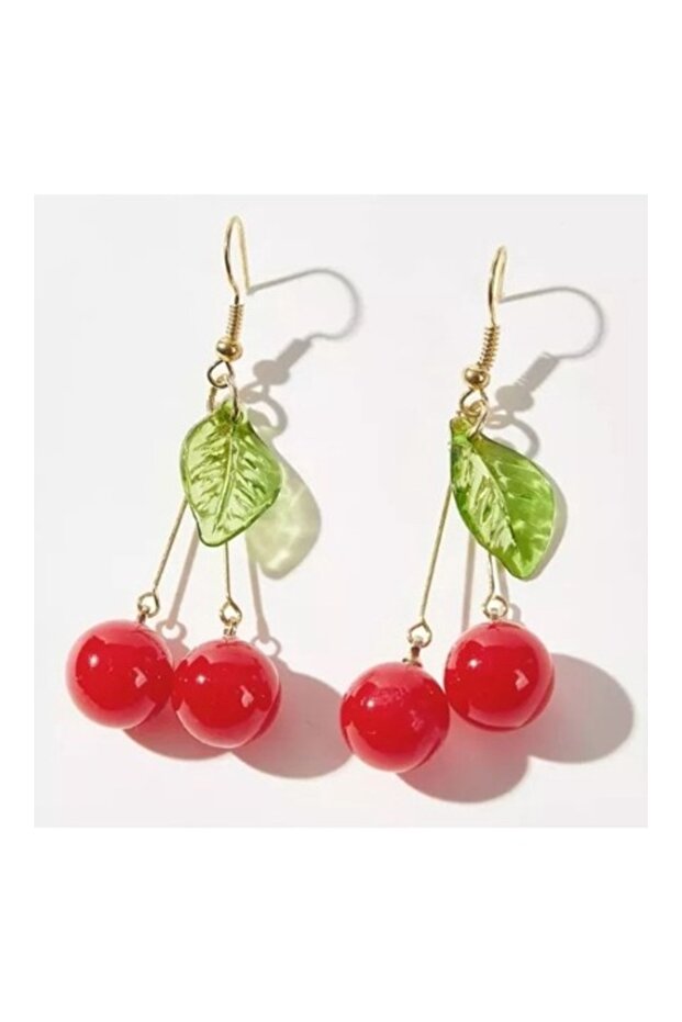 - Cherry and Leaf Earrings - 3