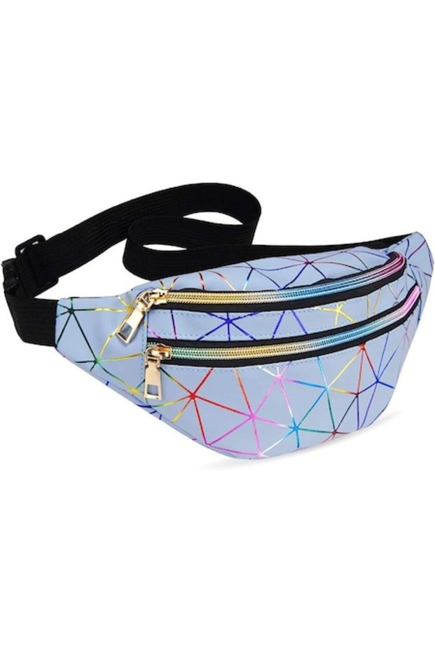 Water-resistant waist pouch, triangle model, Silver