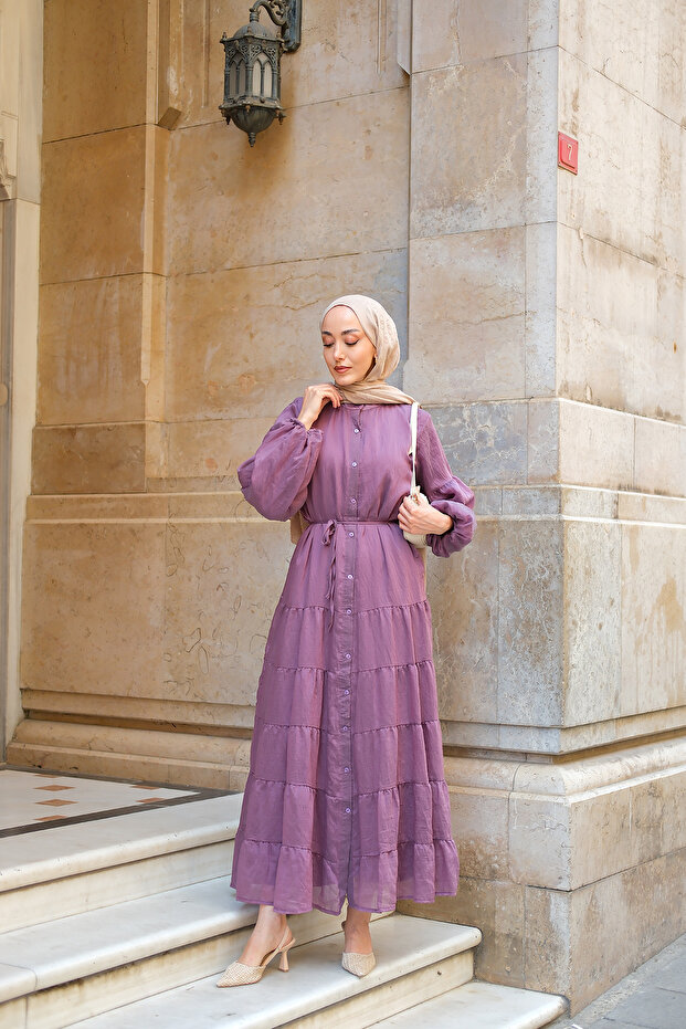Rochie de damă din tul căptușit Prune - 4