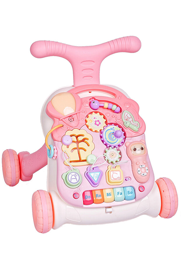 5 in 1 Interactive Stroller, with detachable interactive table, "ISP Musical Stroller", Pink