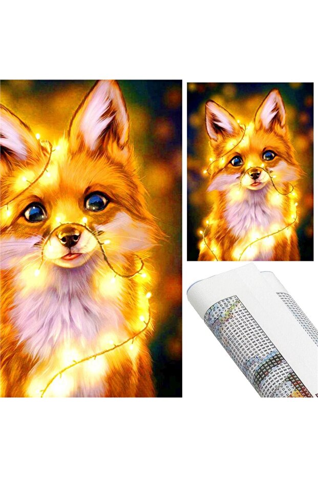 5D diamond embroidery set, 30x40cm, Fox pattern - 21