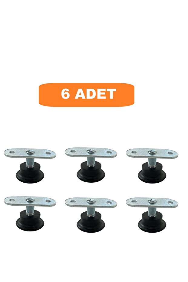 Masa Sandalye Dolap Sehpa Ayarlanabilir Yükseltme Ayağı M8 Siyah Rotil Ayak 6 Adet - 1