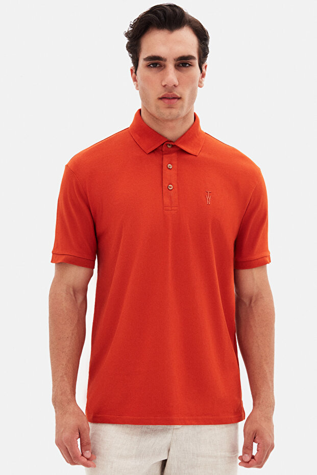 Slim Fit Tile Pique Textured Polo T-Shirt