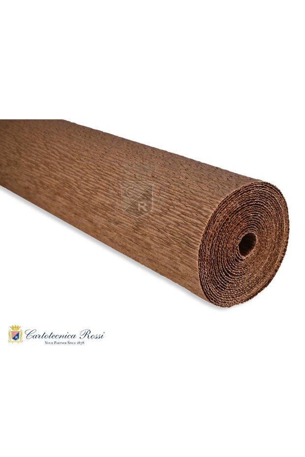 Italian Crapon Paper No:359, Flower Making Paper, 90Gr-50X150Cm, Bark Brown-Bark Brow
