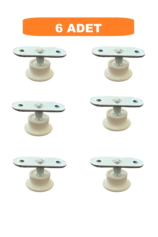 Masa Sandalye Dolap Sehpa Ayarlanabilir Yükseltme Ayağı M8 Beyaz Rotil Ayak 6 Adet - 1