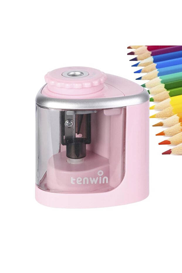 Semi-Automatic Electric Sharpener, Flippy, Plastic, Pink - 3