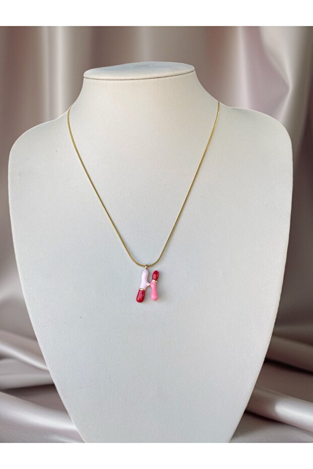 H Harfi Çelik Kolye - 2