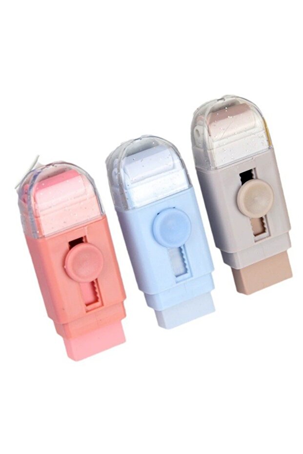 Eraser with 2 Refills, Adjustable Pull-Push, Rubber, Blue - 6