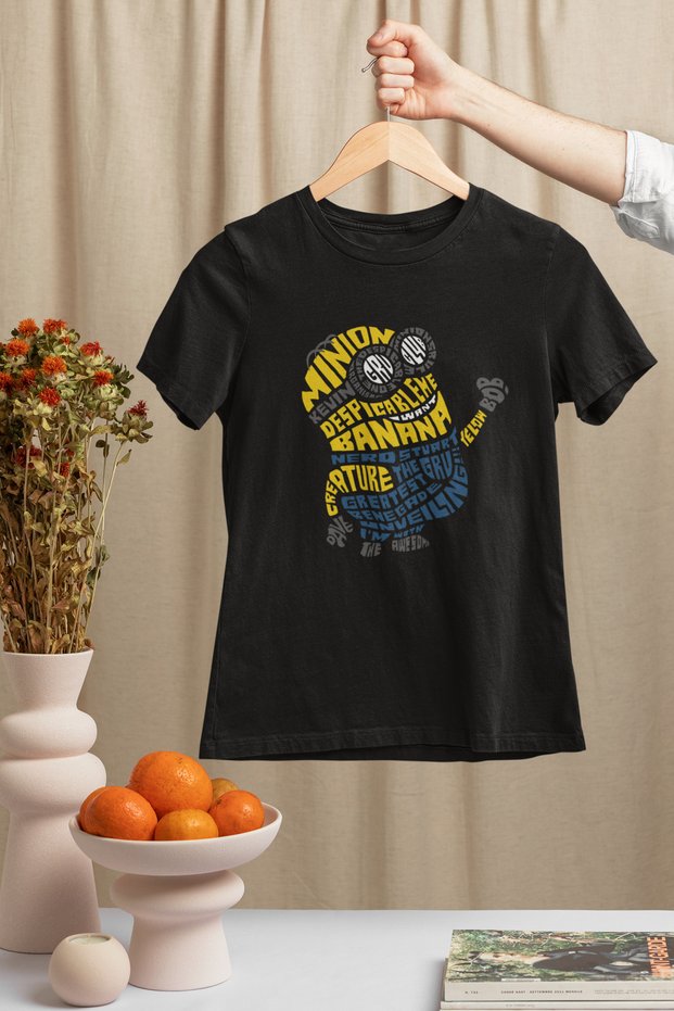 Minion Crew Neck 100% Cotton Printed Short Sleeve Children's and Teenager's T-Shirt